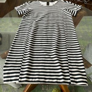 J. Crew Black and White Striped Mini Dress